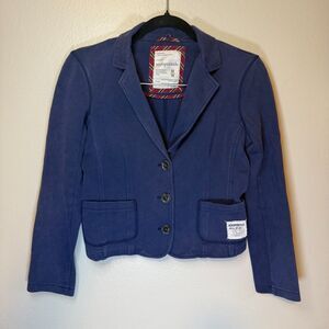 Aeropostale Junior's Women's Preppy Pleated Cotton Navy Blue Blazer Size M